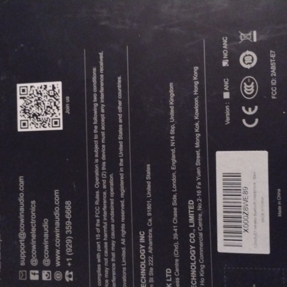 Cowin E7 Wireless Headphones - Black NWT - Picture 5 of 5